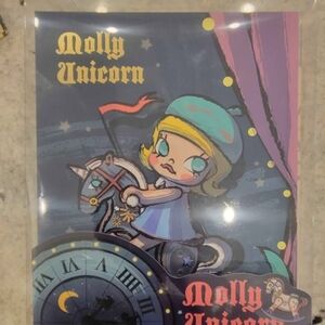 Molly Unicorn Wall Art with Blue and Yellow Accents